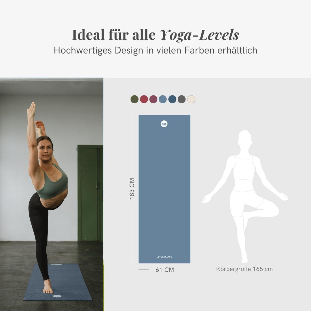 Lotuscrafts Yogamatte Mudra Studio [5mm Dicke] - Hautfreundlich & Schadstoffgeprüft - für Anfänger u