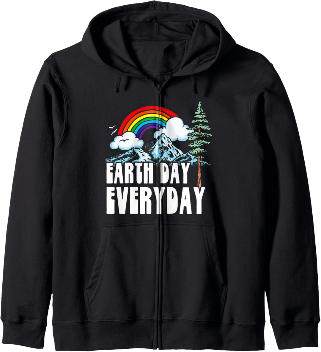 Earth Day Every Day! Vintage Rainbow Nature & Outdoor Retro Kapuzenjacke
