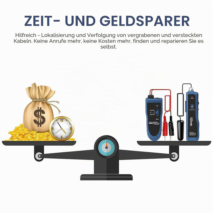 Kolsol Unterirdischer Kabel-Locator, Kabeltester F02 Pro mit wiederaufladbarem 1100-mAh-Akku zum Lok