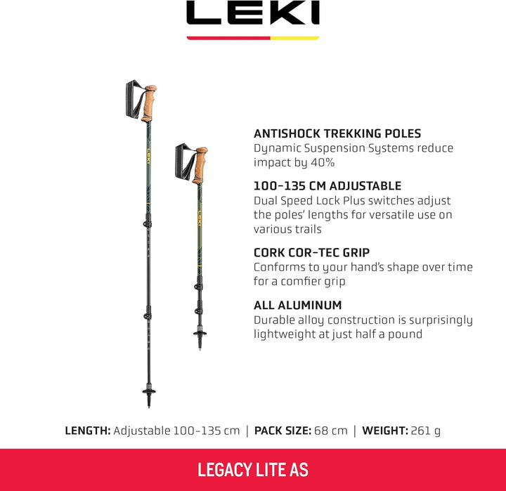 Leki Legacy Lite AS Stöcke mango-olivgreen-bottlegreen 100-135cm, mango-olivgreen-bottlegreen 100-13
