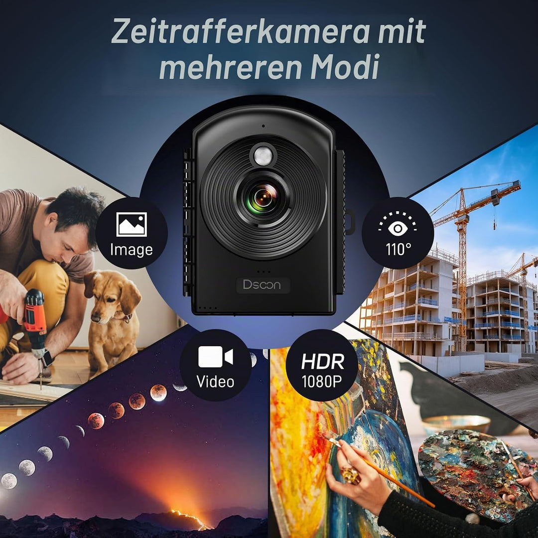 Dsoon Zeitraffer-Kamera, 1080P FHD Zeitraffer-Kamera für Aussenaufnahmen von Baustellen, 180 Tage St