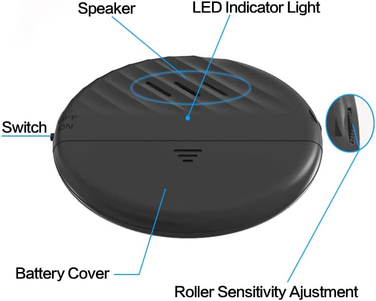 ThreeH Vibrationssensor Alarm 125dB Laut Schlank mit Batterien Einstellbare Empfindlichkeit LED-Anze