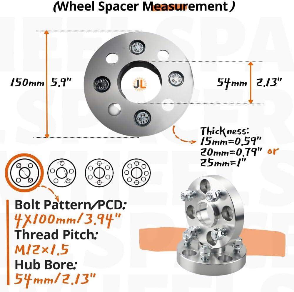 JINGLING Spurverbreiterungen PCD 4 x 100 Nabenbohrung 54 mm für Alto Swift Alivio Every Spacia Celer