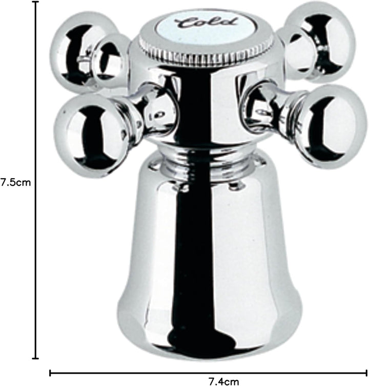 GROHE Arabesk - Kreuzgriff (mit Kappe, Markierung: warm/kalt), chrom, 45277000