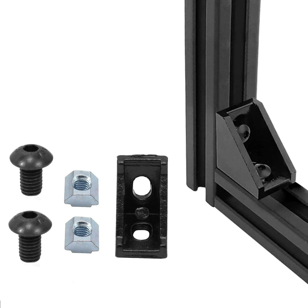 26 Stück Aluwinkel 20x20 Nut 6 Aluwinkel für Aluprofil 20x20 von iMetrx, Schwarz