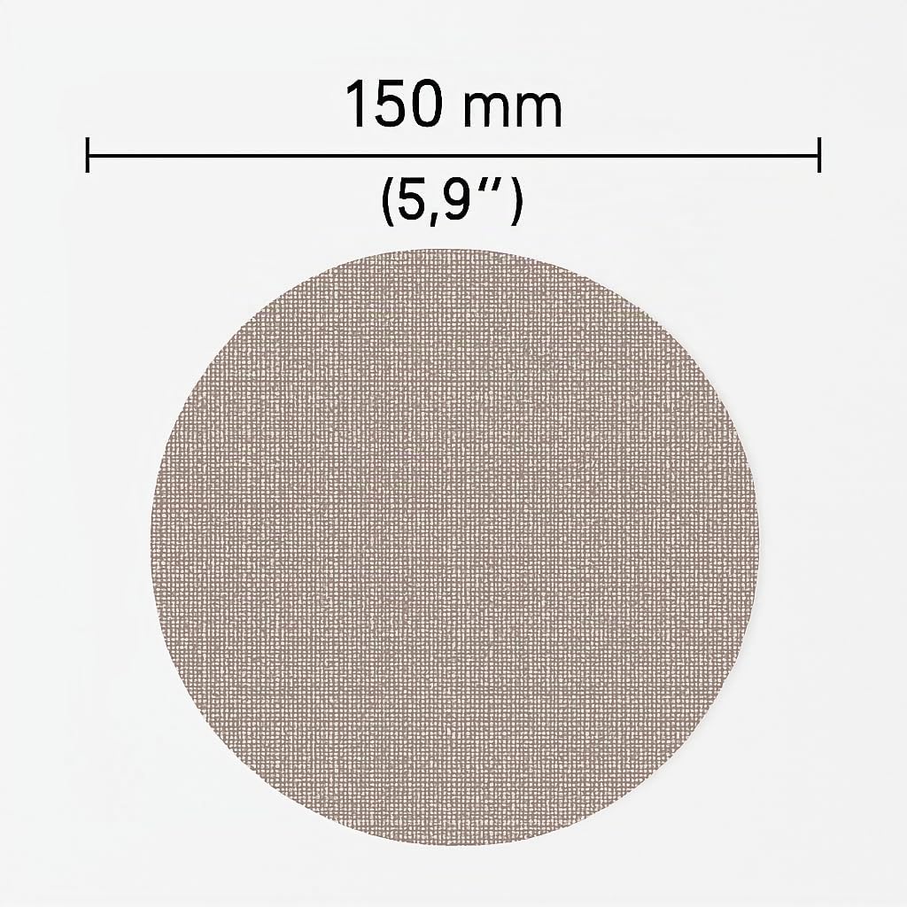 FANZWORK 150 mm Netz-Schleifgitter Klett für Exzenterschleifer, Korn P80 (15 Stück), P120 (15 Stück)