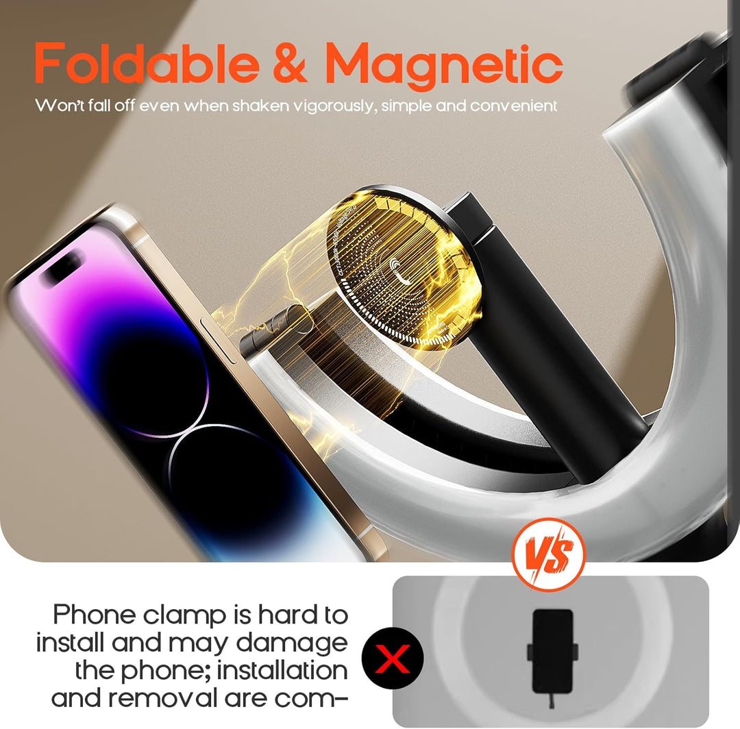 Magnetisches 10" Ringlicht,Klappbar & 360° Drehbar,10W, 120 LEDs, 5000mAh, Dimmbar Mit Memory,Für Li