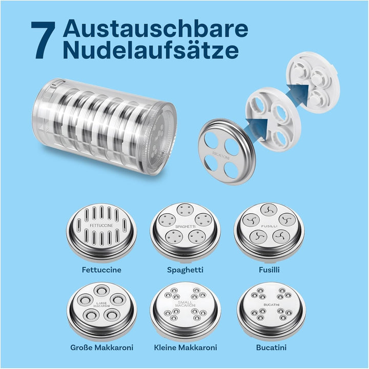 Pasta Press Aufsatz für KitchenAid Küchenmaschinen von MMOBIEL – 7-in-1 Pasta Maker mit Austauschbar