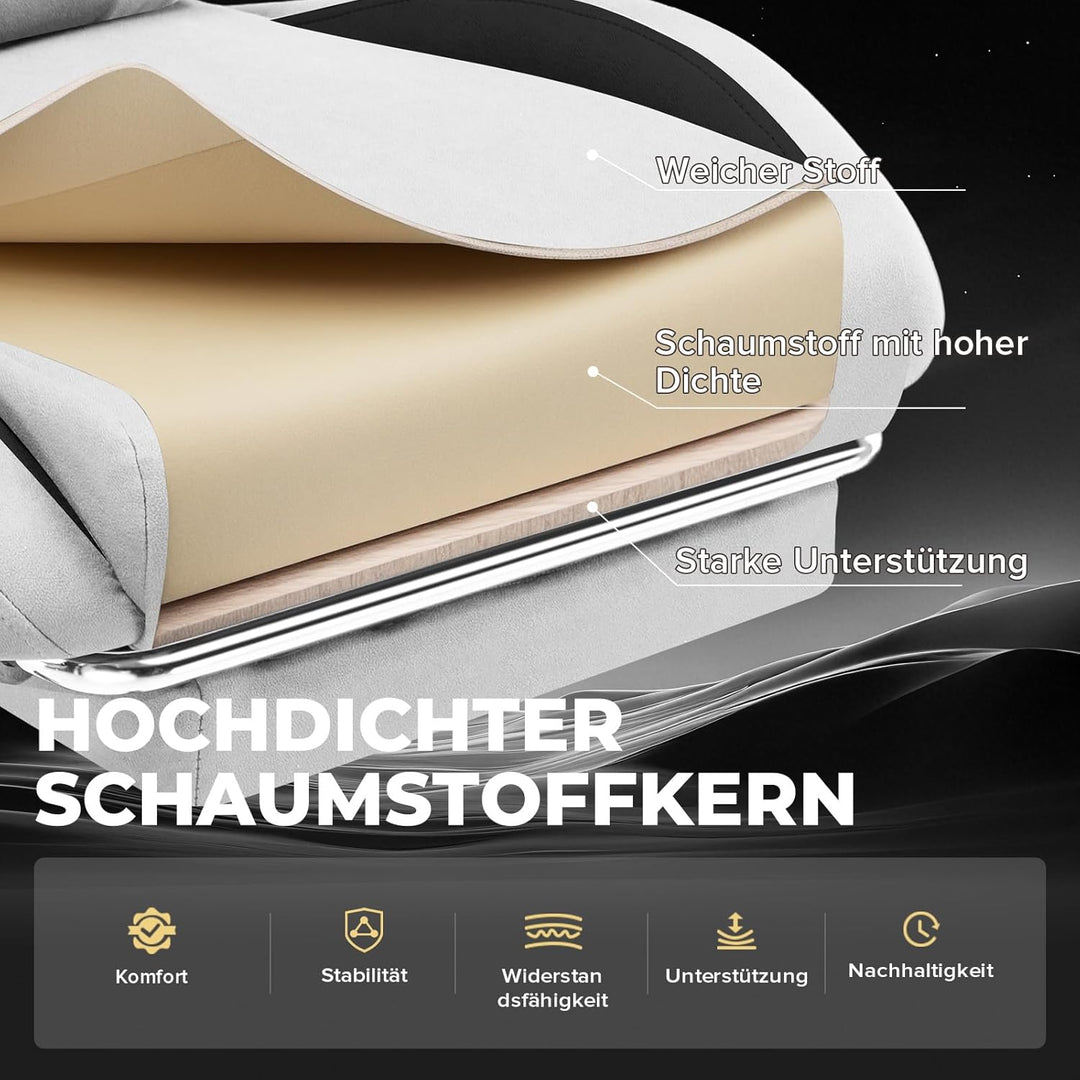 GTPLAYER Gaming Stuhl, Ergonomischer Gamer Stuhl aus Stoff mit Lendenwirbelstütze, PC-Stuhl mit verb
