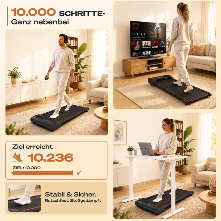 Sportstech Walking Pad - Laufband Für Zuhause mit Steigung bis 5% | 1-6km/h, inklusive App Mitglieds