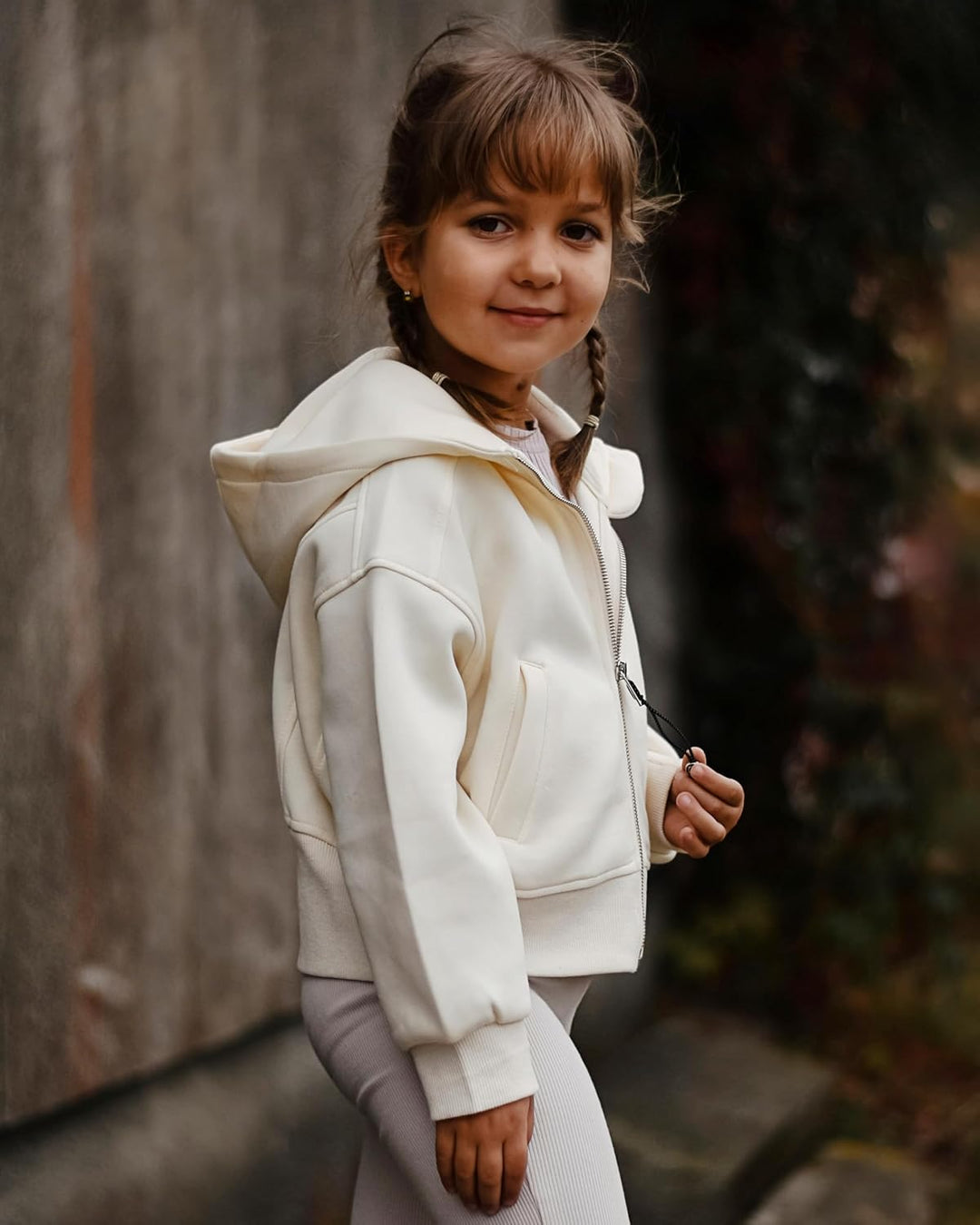 Rolanko Kapuzenpullover für Mädchen mit Reissverschluss, Gemütliche Langarm-Kapuzenjacke Lässiges Sw