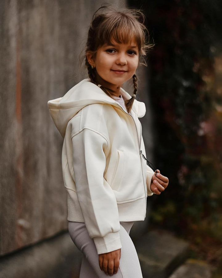 Rolanko Kapuzenpullover für Mädchen mit Reissverschluss, Gemütliche Langarm-Kapuzenjacke Lässiges Sw