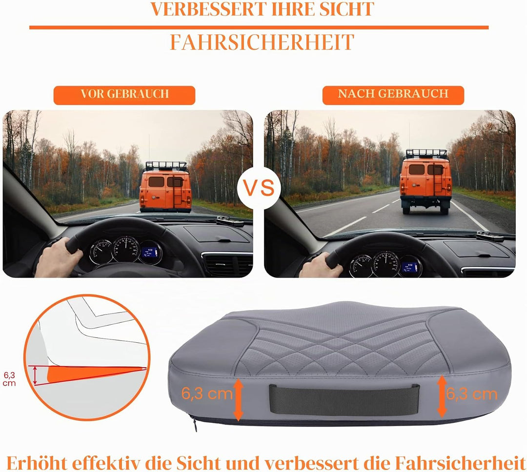 kingphenix Premium Autositzkissen, Memory-Schaum, Fahrersitzkissen zur Verbesserung der Sicht beim F