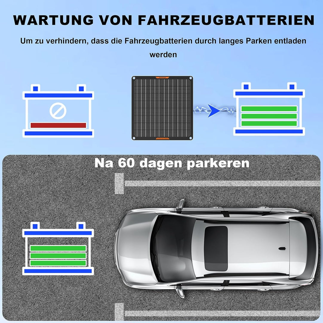 Solar-Batterie-Ladegerät 10W, 12V Solar-Panel Auto-Batterie-Wartungsgerät Portable Waterproof Power