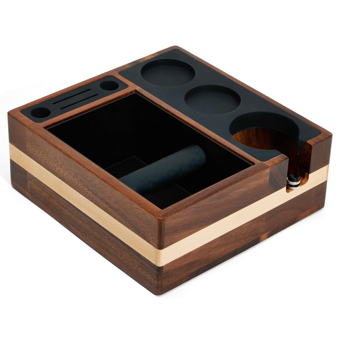 Tamper Station für Barista (51-58mm) | Tamperstation mit Klopfbox | kaffe Tamping Station | Barista