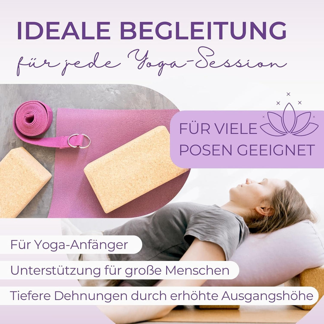 EMMAfit XL Kork Yoga-Block I 227 x 150 x 100mm I hochwertiger Yogablock aus Kork für Yoga-Übungen I