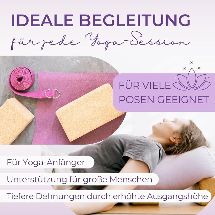 EMMAfit XL Kork Yoga-Block I 227 x 150 x 100mm I hochwertiger Yogablock aus Kork für Yoga-Übungen I