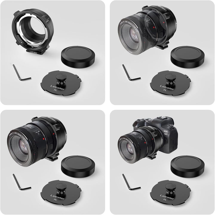 Letrater PL-EOS R Objektivadapter für PL Objektiv Konvertierung zu Canon RF Kameras, z.B. EOS R, RF,