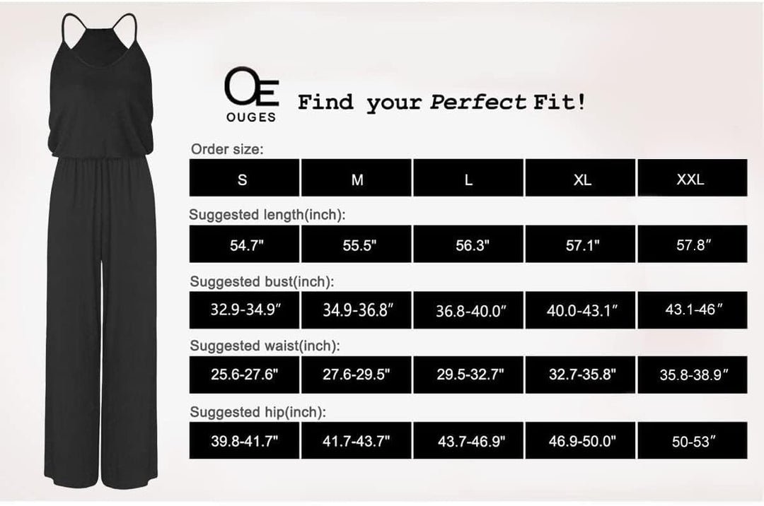 OUGES Damen Sommer Ärmellos Jumpsuit Overall Lang Hosenanzug Casual Playsuit Romper mit Taschen S Bl
