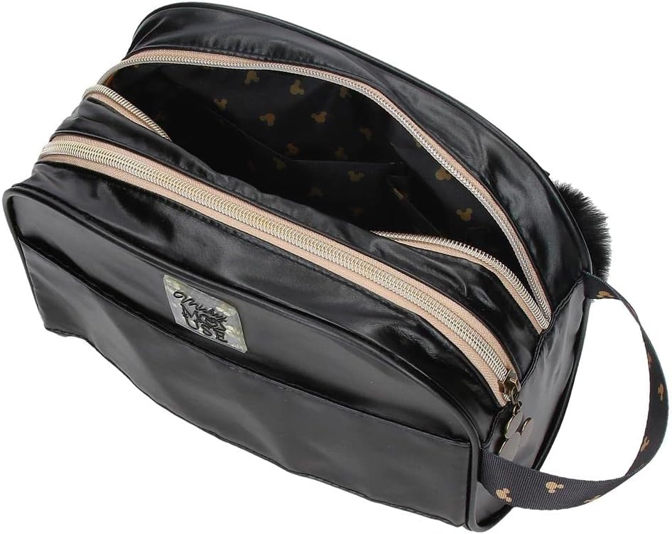 Disney Mickey Outline Kulturbeutel, 26 x 16 x 11 cm, Polyester, Schwarz, Kulturbeutel mit Zwei Fäche