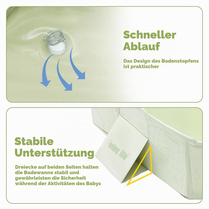 Faltbare Babybadewanne, Badewanne Kinder Grosse Kleinkindbadewanne Tragbares Duschbecken mit Newborn