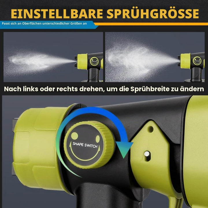 Farbsprühsystem Elektrisch für Ryobi 18V Akku, HVLP Aktualisiert Farbsprühgerät mit 4 Düsen, 3 Sprit