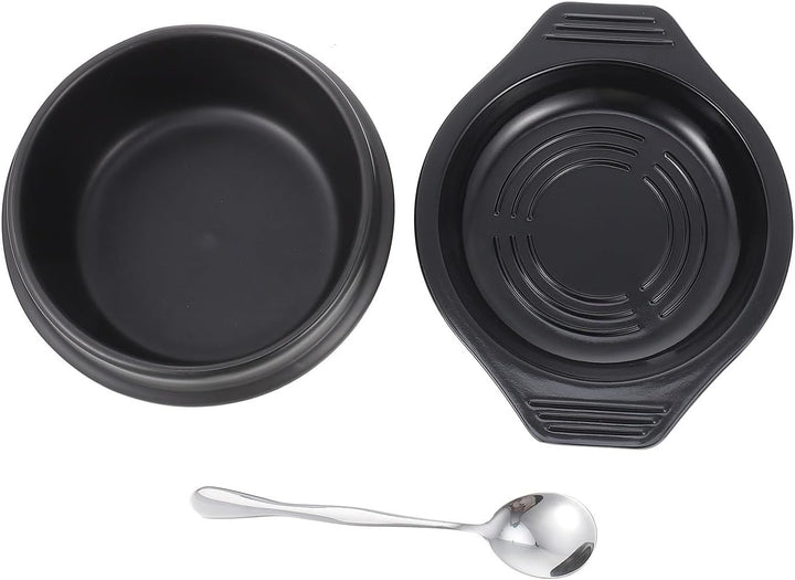 Housoutil Korean Cooking Korean Stone Bowl Sizzling Hot Pot for Bibimbap and Soup Premium Ceramic wi