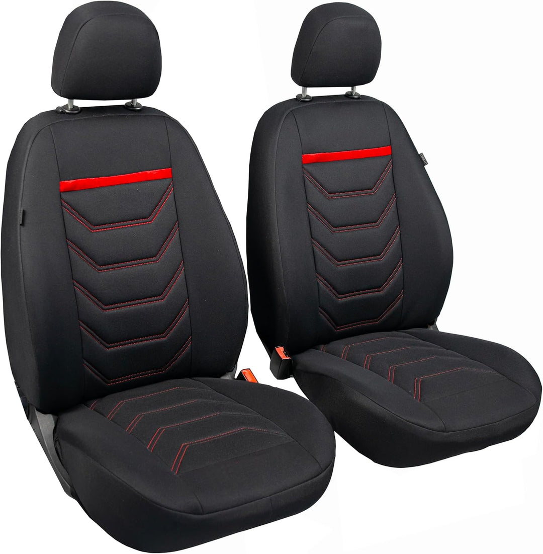 ERJOT Autobezüge Sitzbezüge Comfort Plus Schonbezüge Komplet Set Universal Schwarz (Rot), Rot