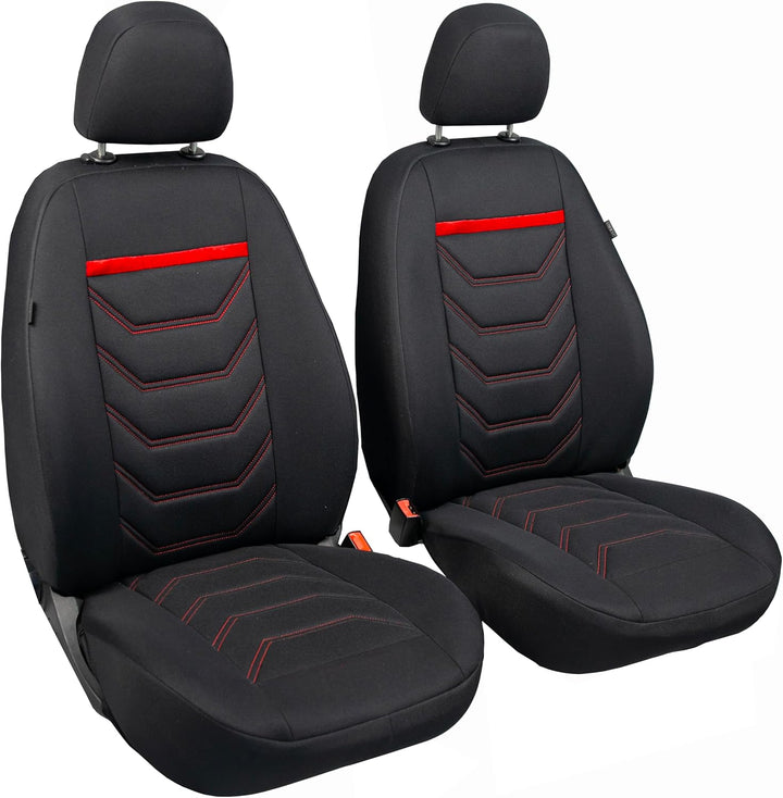 ERJOT Autobezüge Sitzbezüge Comfort Plus Schonbezüge Komplet Set Universal Schwarz (Rot), Rot