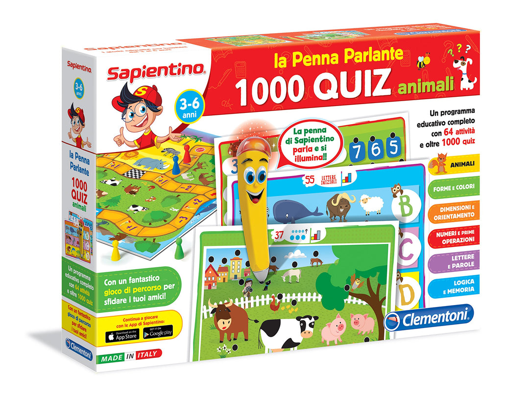 Clementoni Stift Basic 1000 Quiz Tiere, 1000 Quiz Tiere
