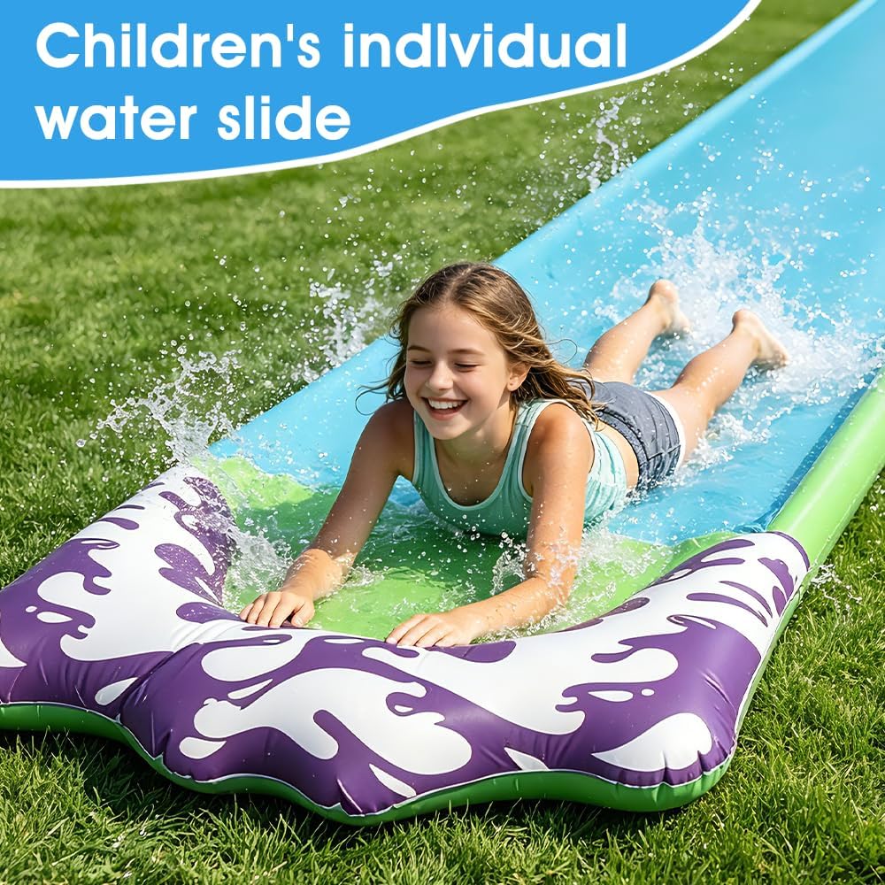 15.8 ft/480 Wasserrutsche Garten für Kinder, Wasserrutschmatte mit 2 Bodyboards, Rasenwasserrutschen