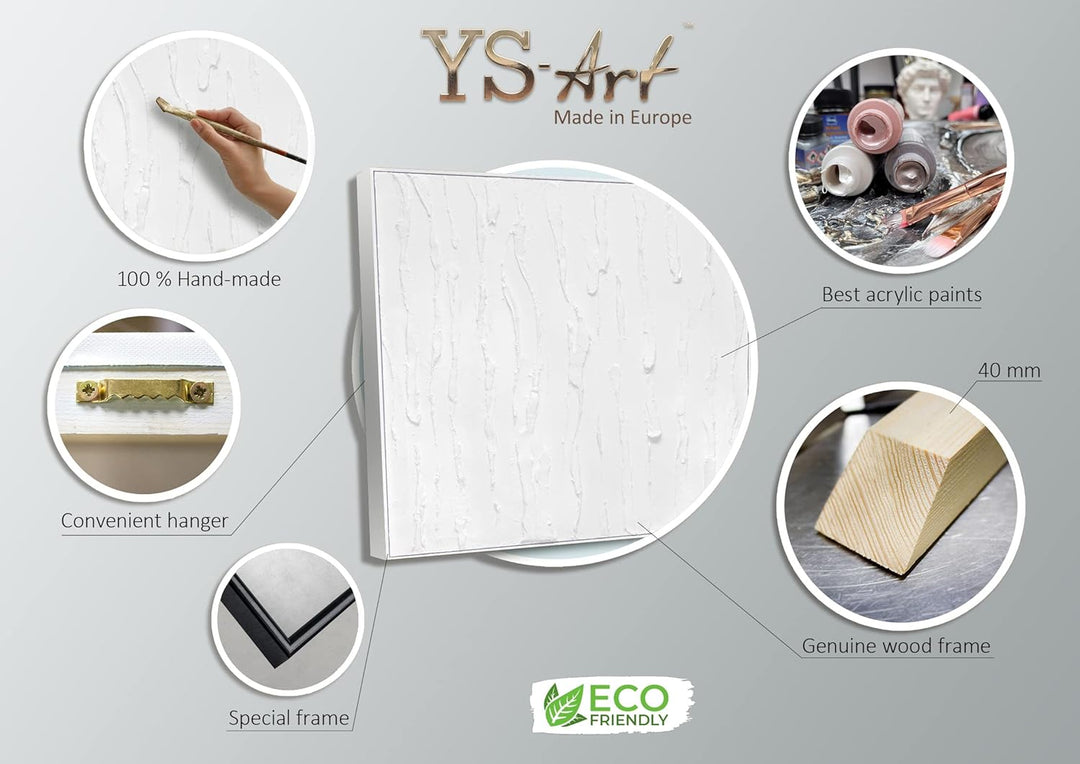 YS-Art Abstrakt Acryl Gemälde auf Leinwand Life 3 handgemalt Wandbilder Wohnzimmer modern Wohndekor