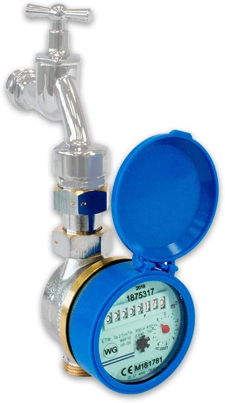 Wasser-Geräte GmbH Zapfhahnzähler Kaltwasser mit Einstrahlzähler 80mm/110mm 84521, Silber, 80/100mm