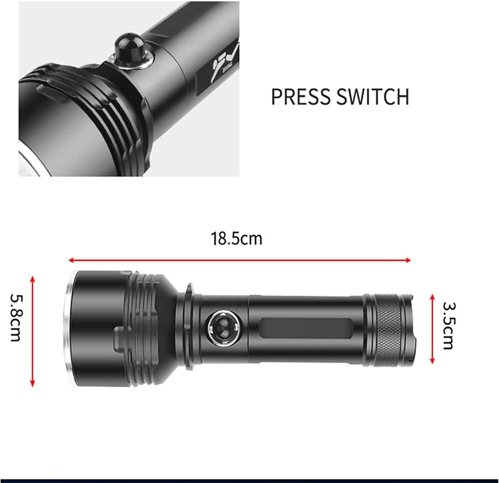WINDFIRE Tauchlampe, 5000 Lumen Super Hell XHP70 LED Tauchen Taschenlampe mit 3 Modi, Professionelle