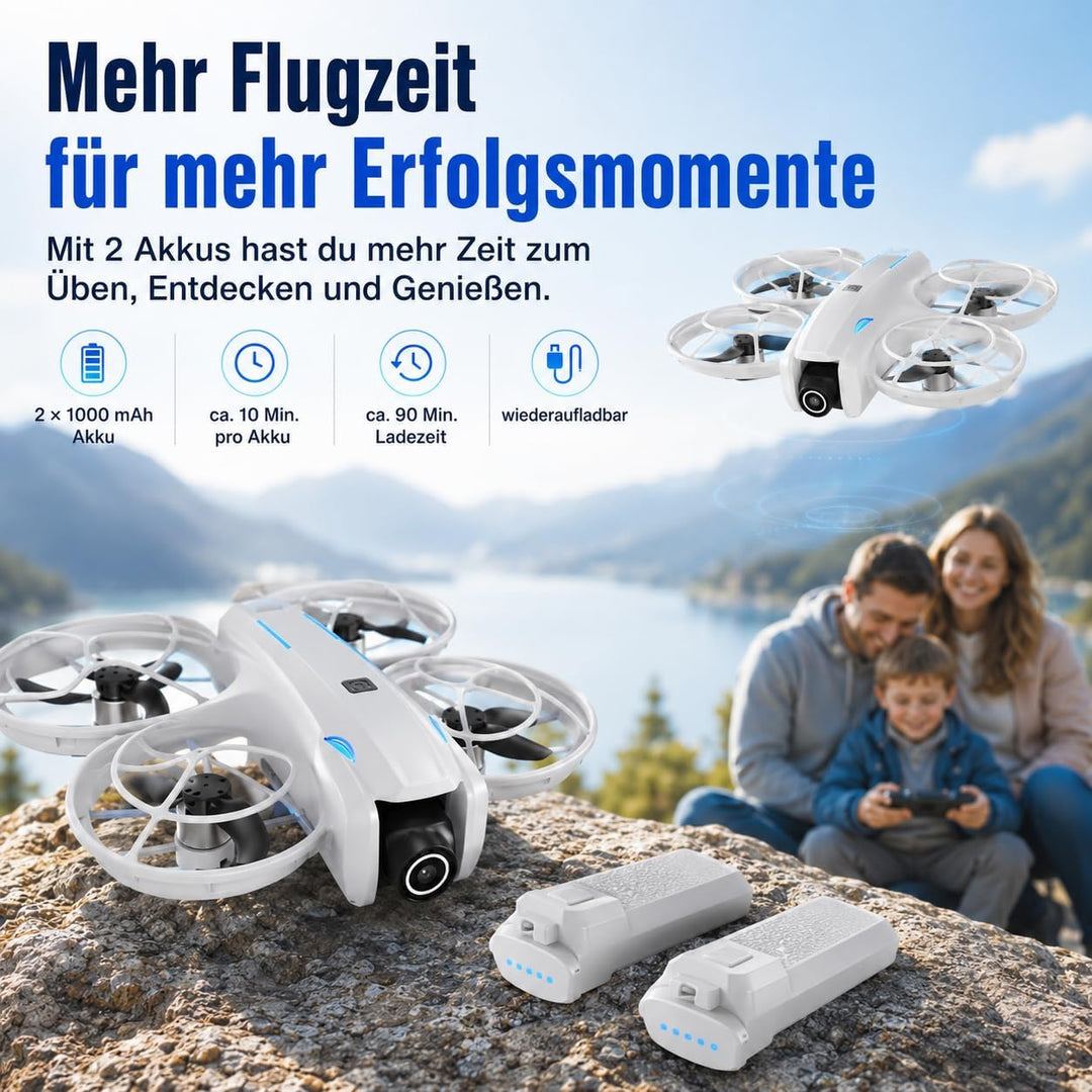 Mini Drohne mit 1080p HD Kamera & WiFi FPV, 5,6" Display Fernsteuerung, Optical Flow Stabilisierung,
