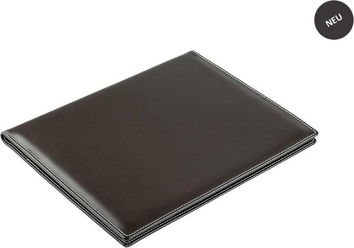 DELMON VARONE - Personalisierbare Schreibmappe DIN A4 aus Cambridge Top Grain Leder braun, Organizer