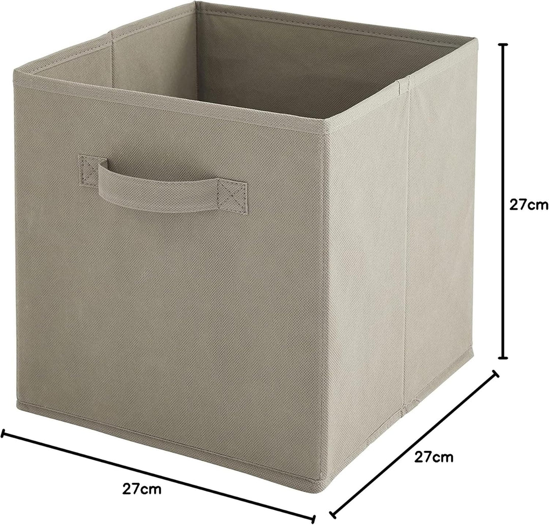 Lot de 6 bacs de rangementintissés pliables - Taupe - 27x27x27cm