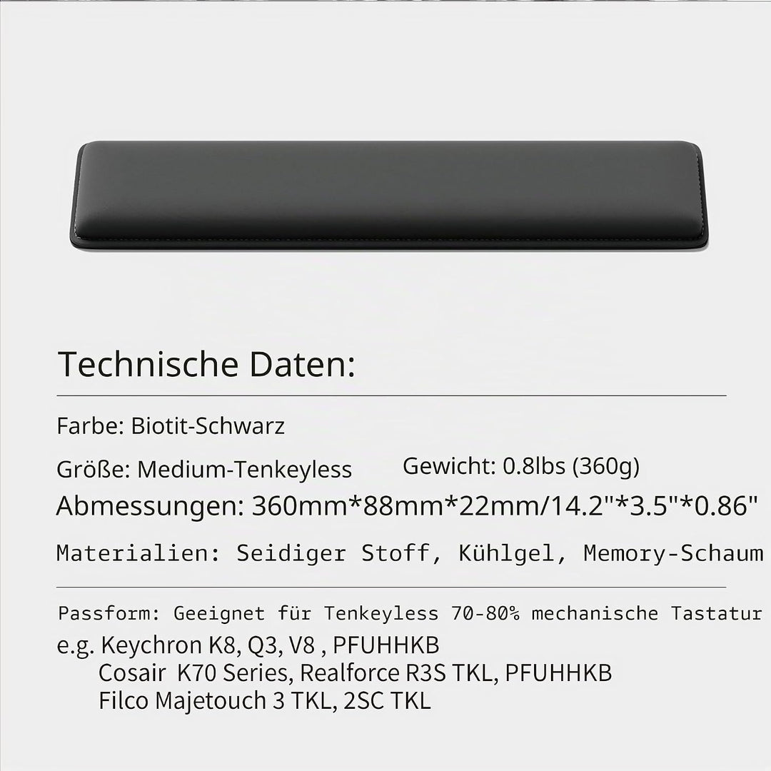 Faluber Ergonomische Gel-Handgelenkauflage für Tastaturen - 36cm- mit rutschfestem Fusspolster Komfo