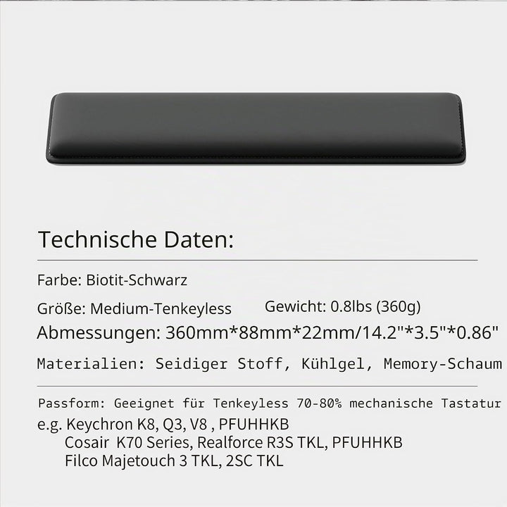 Faluber Ergonomische Gel-Handgelenkauflage für Tastaturen - 36cm- mit rutschfestem Fusspolster Komfo