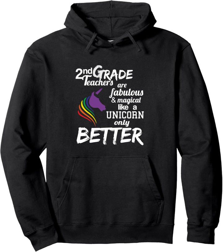 2nd Grade Teacher Gifts Appreciation Unicorn Back To School Pullover Hoodie