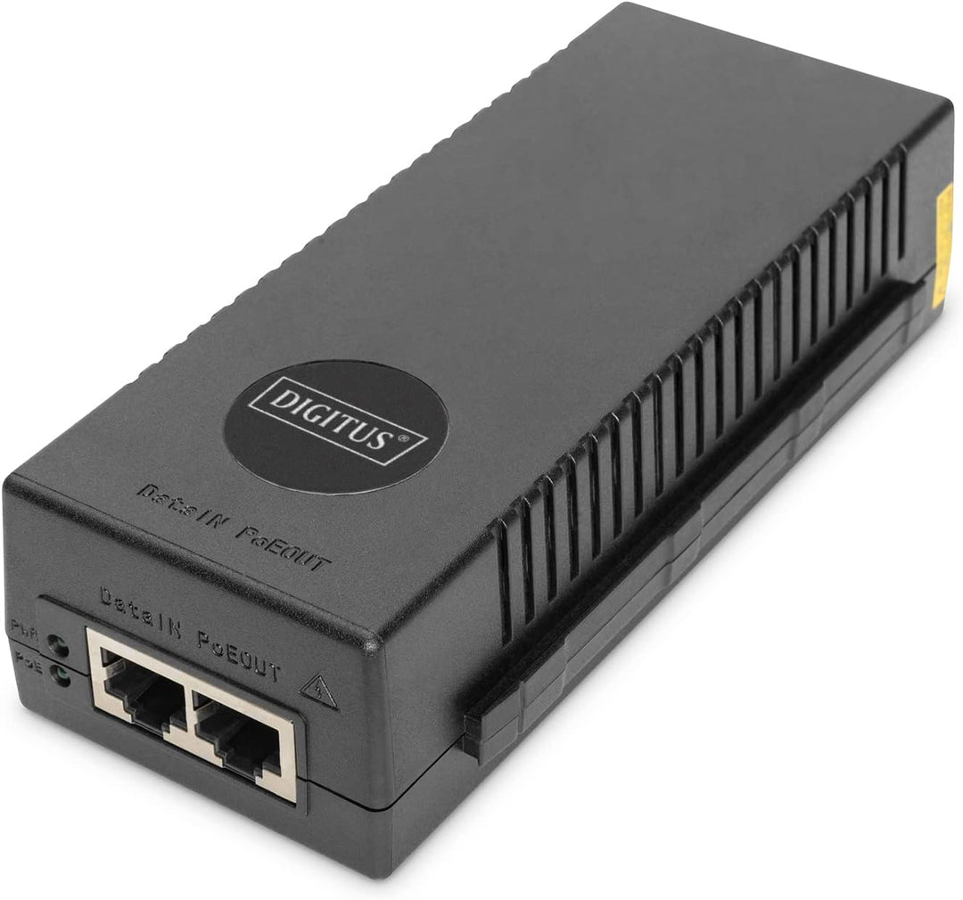 DIGITUS 10 Gigabit Ethernet PoE+ Injector, 802.3at Power Pins:3/6(+), 1/2(-), 30W 10 Gbit/s PoE Inje