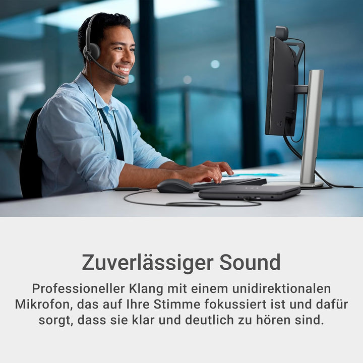 Dell Kabelgebundenes Headset WH125 – USB-A Plug & Play, On-Ear mit Polstern, 270° drehbarer Mikrofon