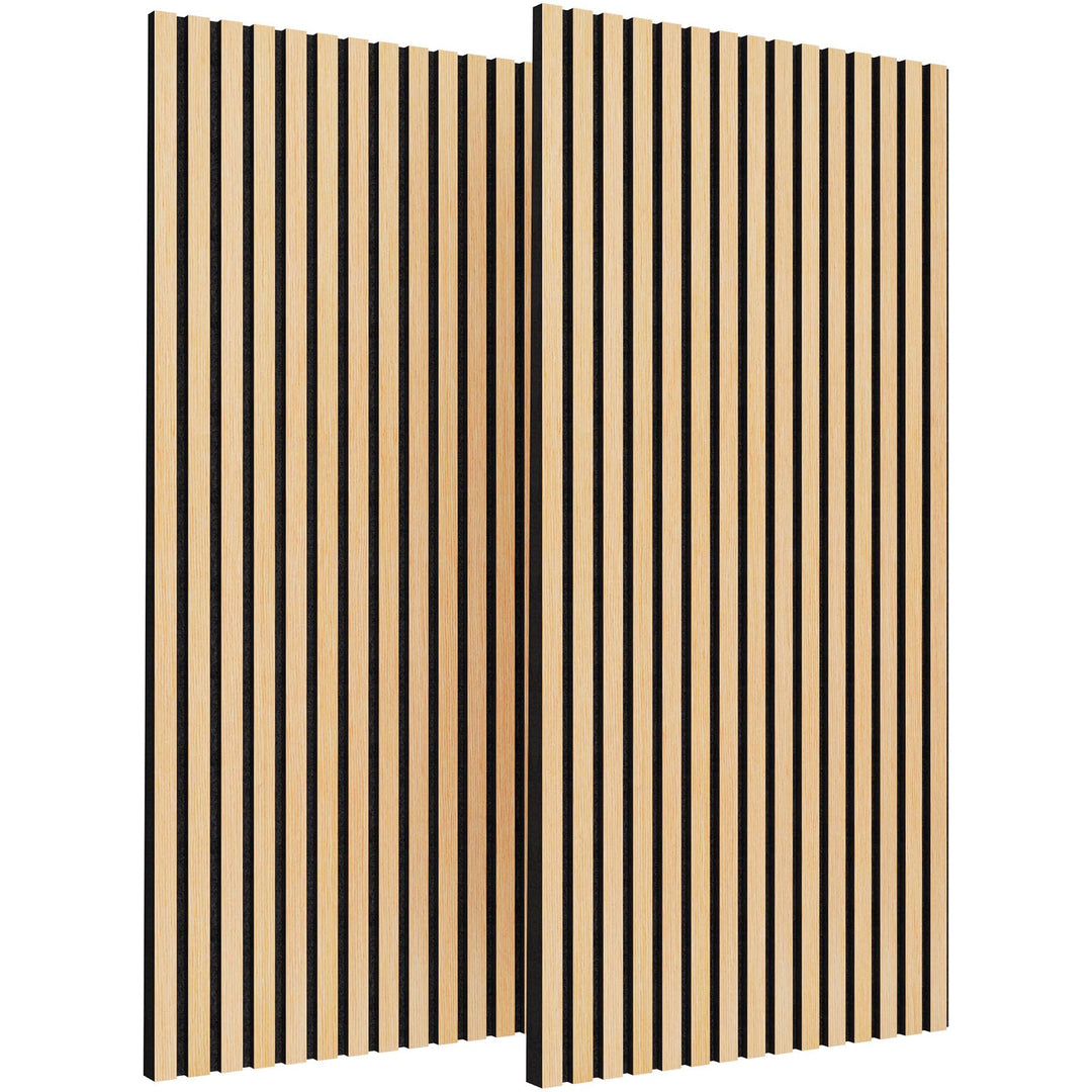 TONOR Holzfurnier Akustikpaneele selbstklebend,1,44m²-2 Stück 120x60x1,9cm 3D Wandpaneele Holzoptik,