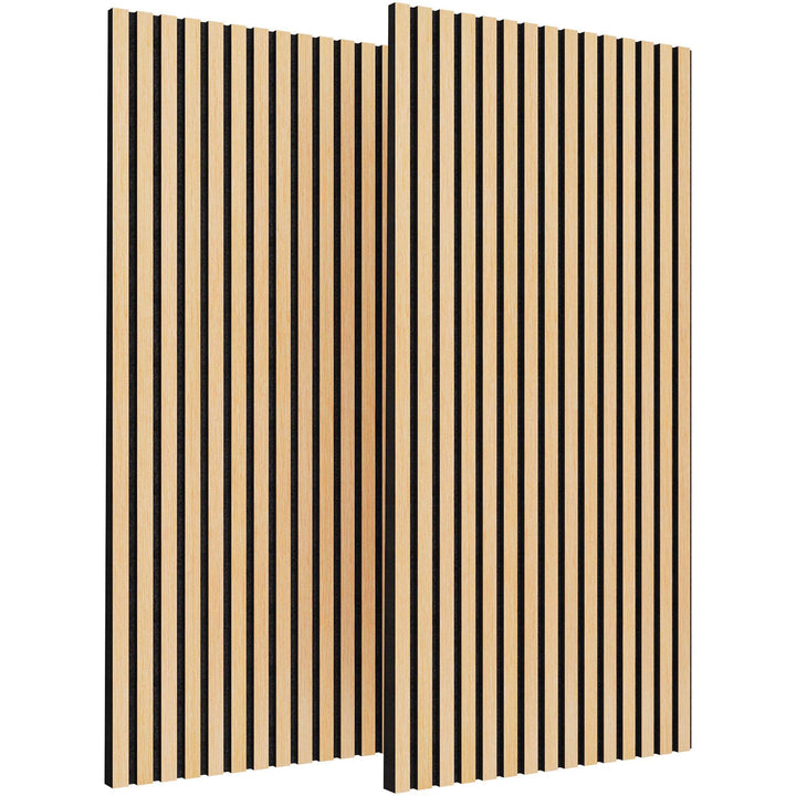 TONOR Holzfurnier Akustikpaneele selbstklebend,1,44m²-2 Stück 120x60x1,9cm 3D Wandpaneele Holzoptik,