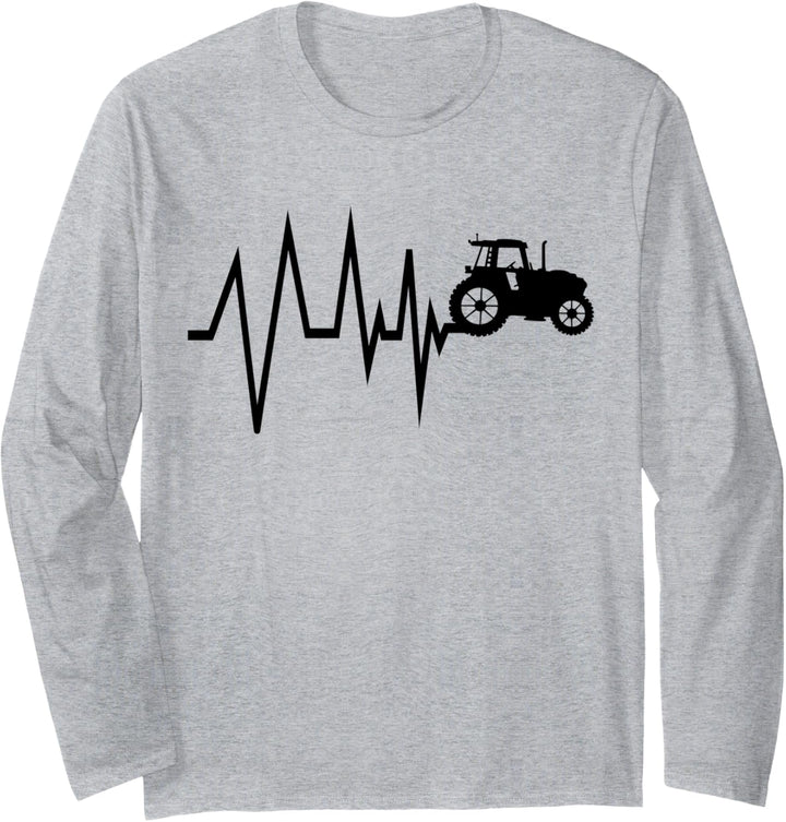 Trecker Landwirt Bauer Schlepper Herzschlag Traktor Geschenk Langarmshirt