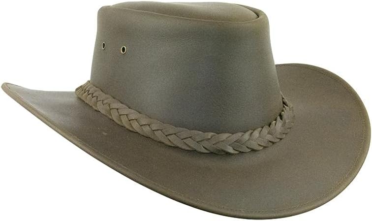 Black Jungle Calgary Lederhut Cowboyhut Australienhut Hut (Khaki, S)