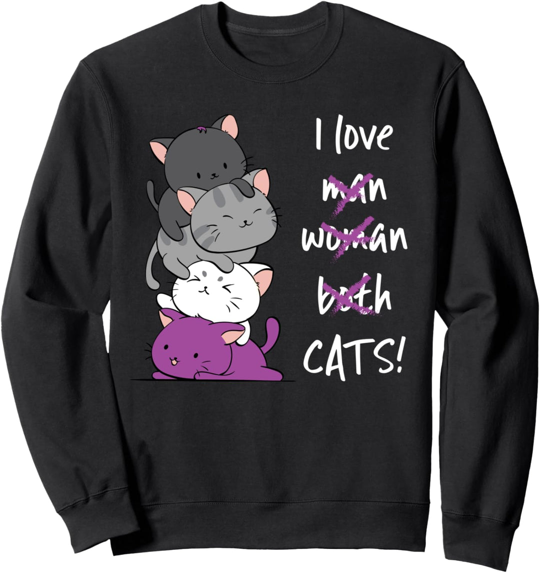 Asexueller Stolz Kawaii Katze Stapel Anime Sweatshirt