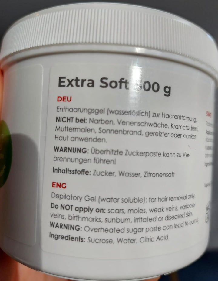 Sugaring Zuckerpaste 500g | 100% Vegan Natur | sanfte, schmerzarme Haarentfernung | 1 Dose Zuckerwac