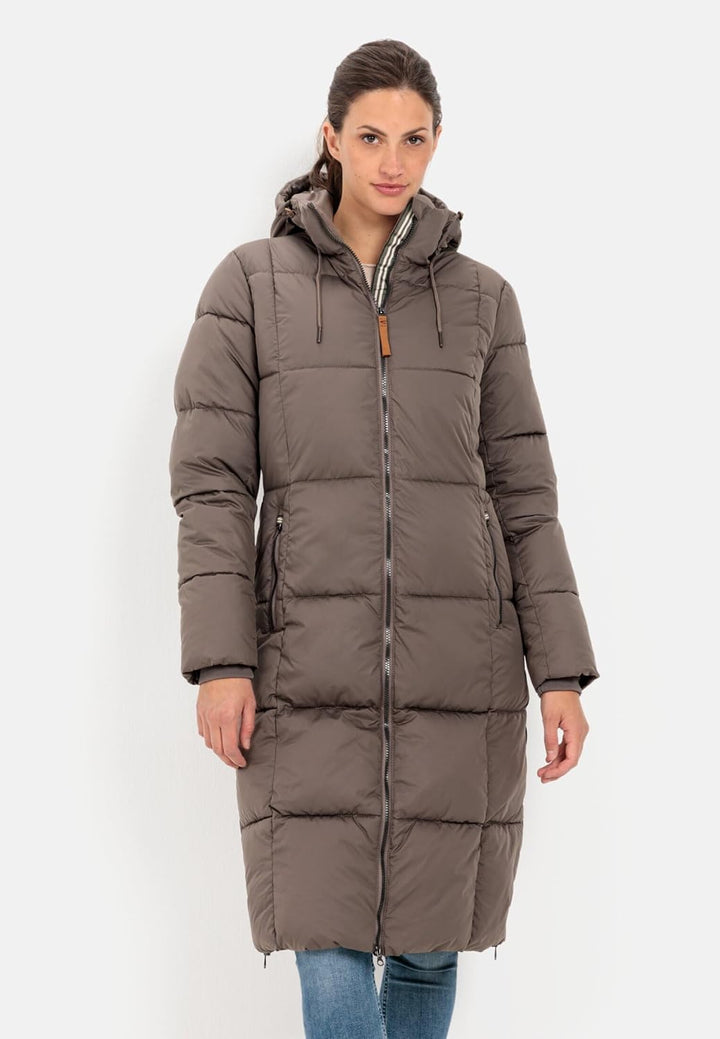 camel active Damen Steppmantel mit Kapuze 44 Braun, 44 Braun
