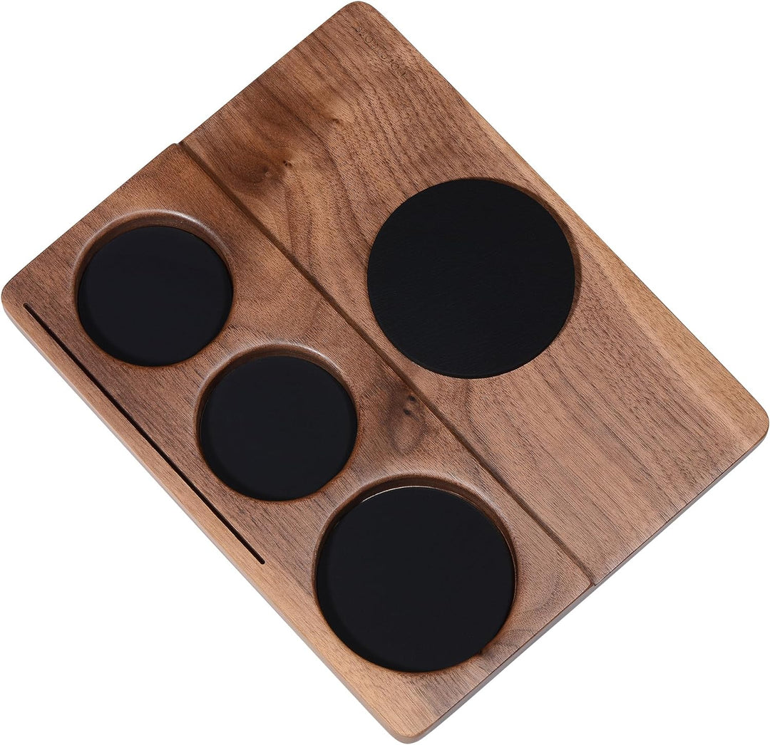 Normcore Tampermatte, Coffee Tamperstation 51mm 54mm 58mm für Barista aus Original Walnuss, Espresso